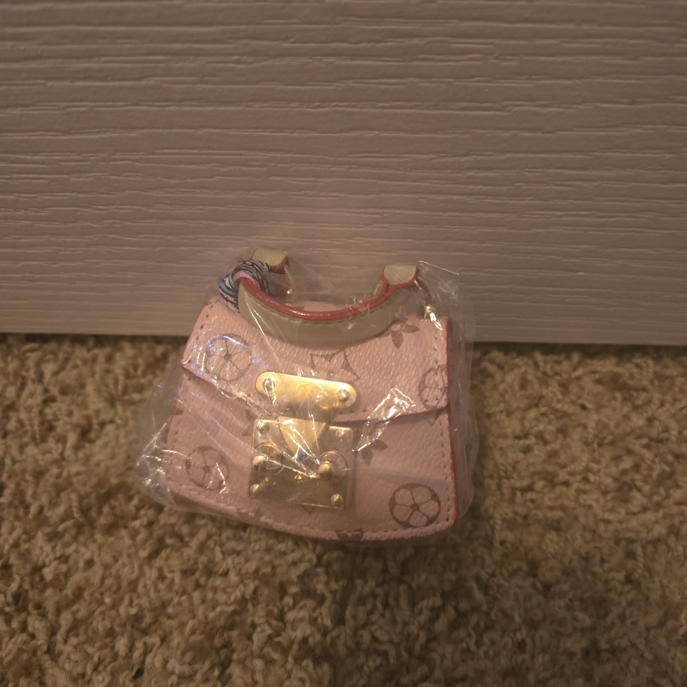 Pink Mini Bag Keycharm With Twilly